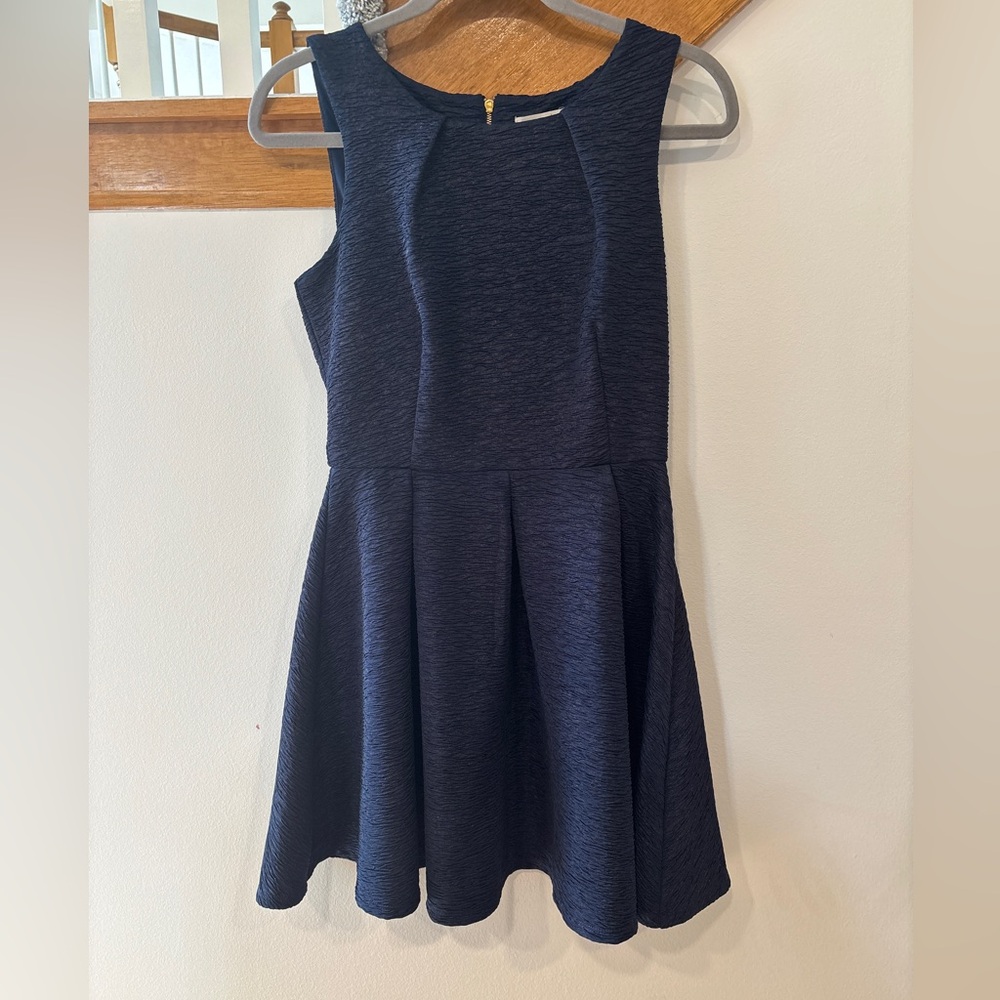 Copper Key Women’s Navy and Metallic Dress - Small